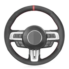 Чехол рулевого колеса автомобиля нескользящий черная замша для Ford Mustang 2015 2017 2018 2019 Mustang GT 2015 2017 2018 2019 аксессуары