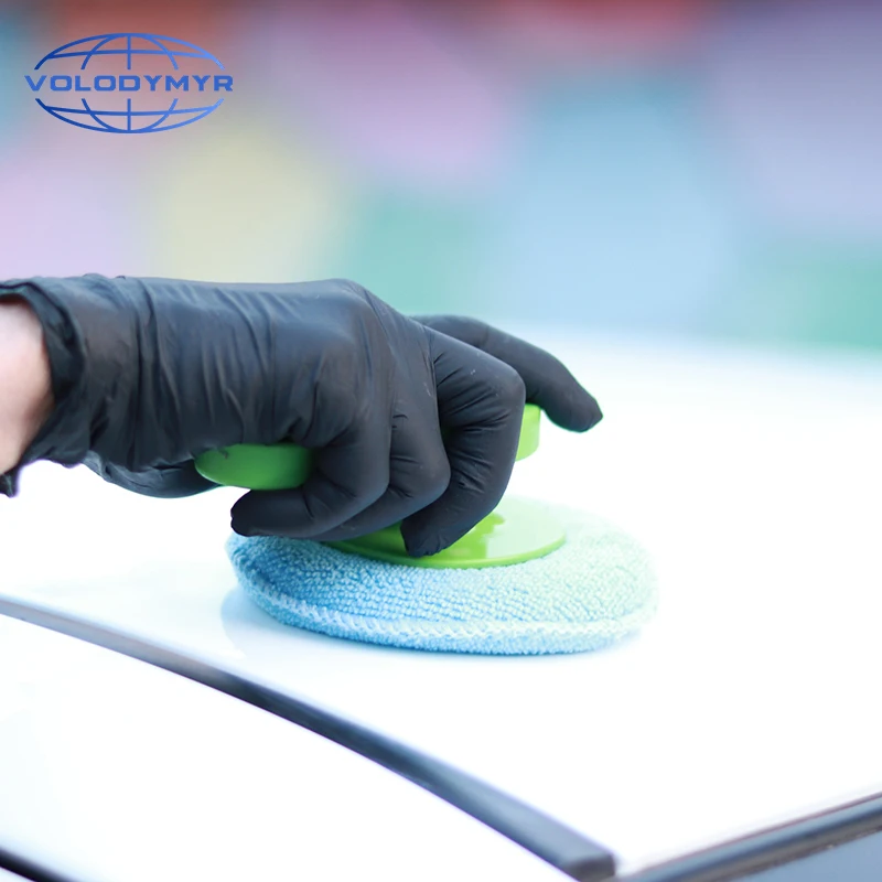 

Wax Pad Handle 13*8*4.2cm Green ABS Material Labor Saving Strong Viscosity for Microfiber Car Care Waxing Detailing