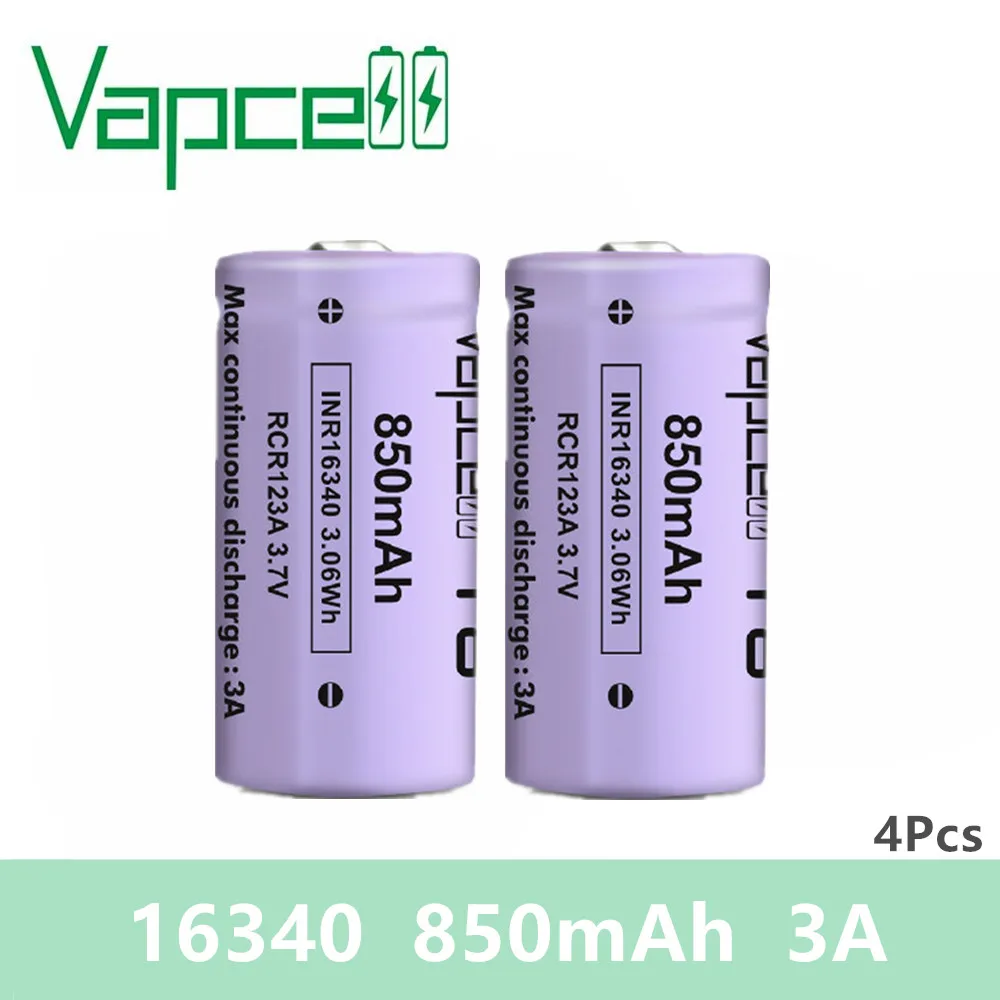 Оригинальный литий-ионный аккумулятор Vapcell 16340 850 мА · ч 3 А T8 7 в 4 шт. | Электроника