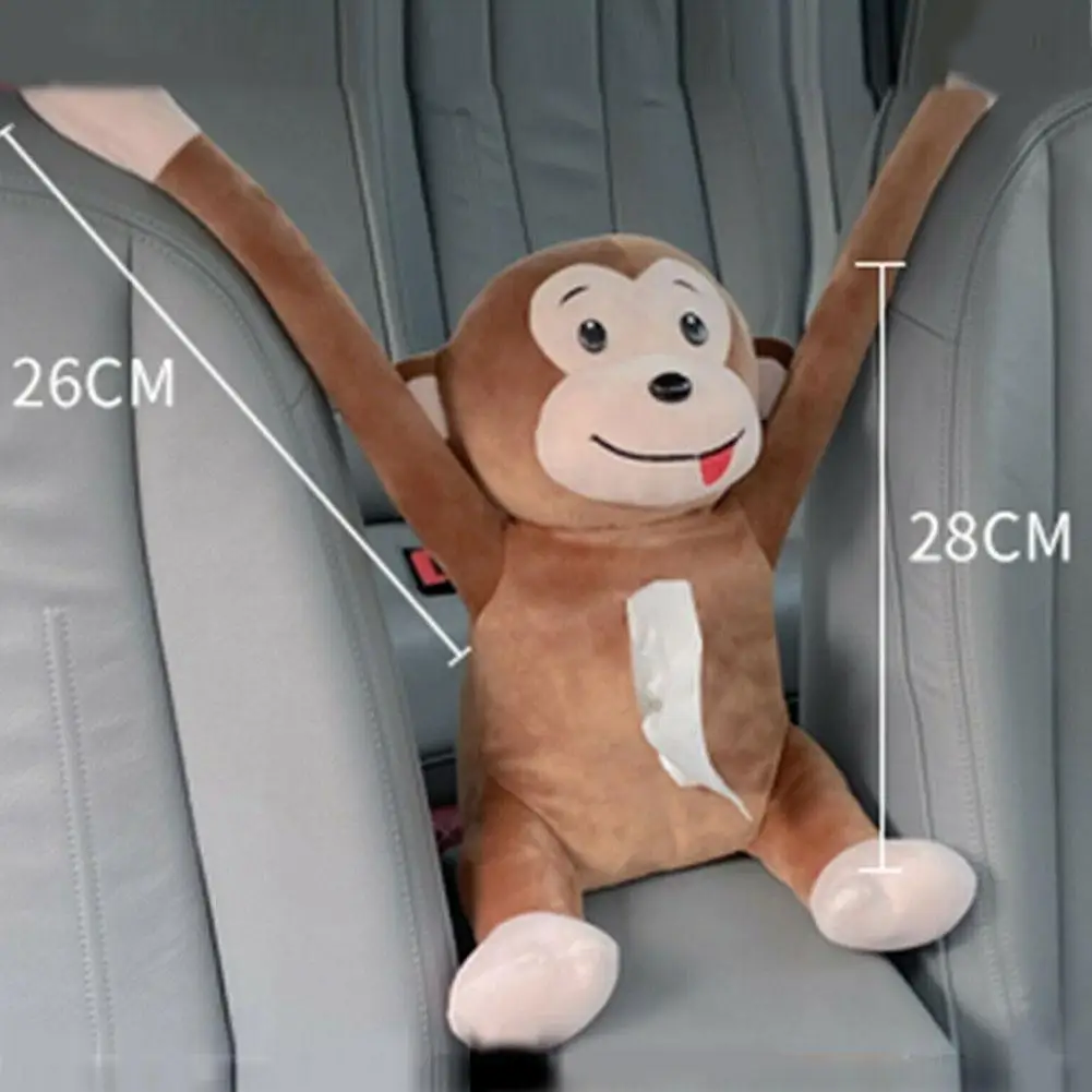 

Cartoon Monkey Home Office Car Hanging Paper Tissue Box Cover Napkin Holder Paper Box Portable D8U4