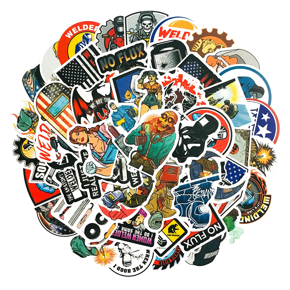 

Welding Worker Stickers Helmet Welding Construction Stickers