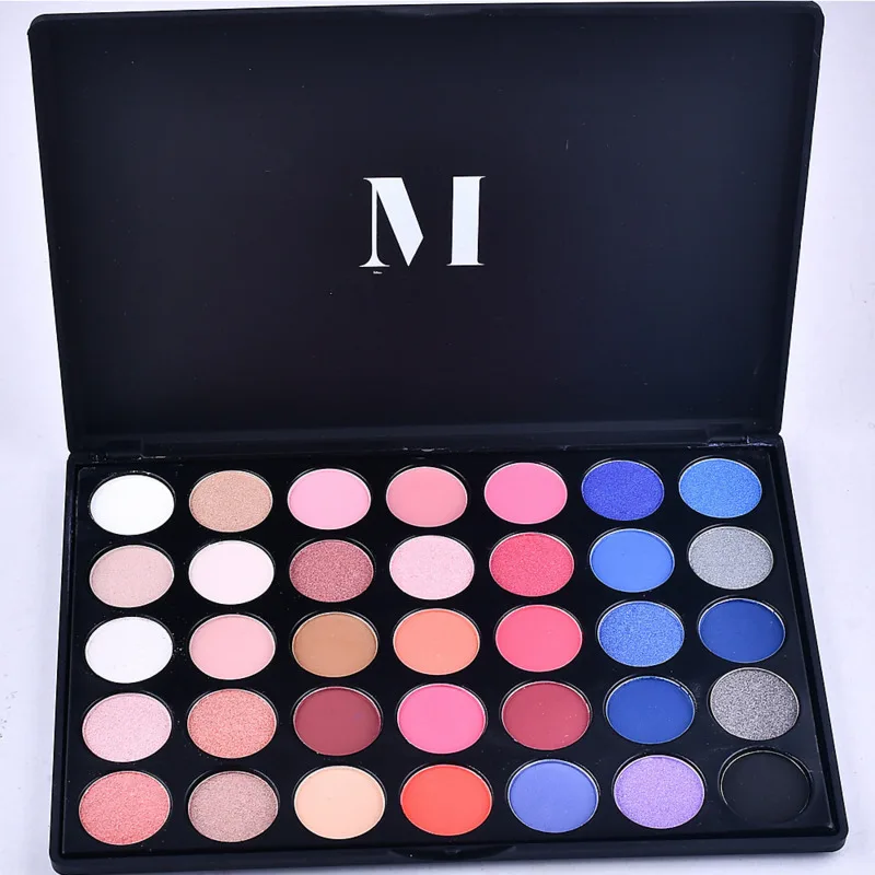 Палитра теней для век 35 цветов шелковистая пудра макияж матовые тени долговечный