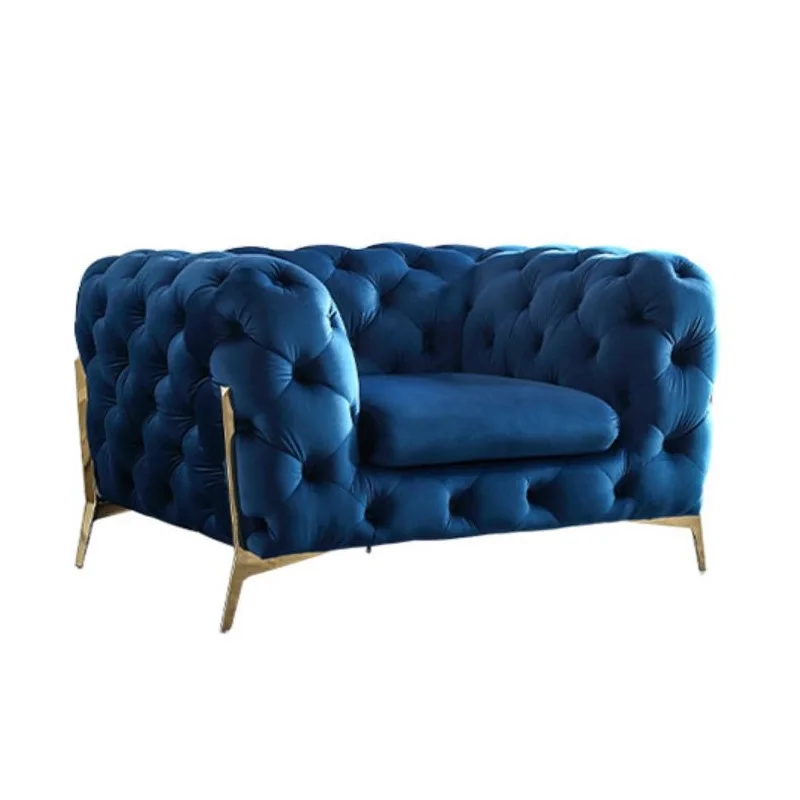 U-BEST бархатный диван Chesterfield для отдыха с алмазной кнопкой из железа/Золотые ножки