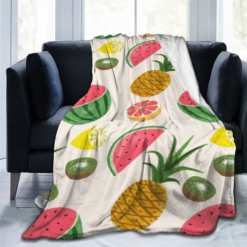 

Tropical Fruit Navajo Cubre Camara Green Throw Blanket 3D Print On Demand Sherpa Super Comfortable For Sofa Thin Quilt