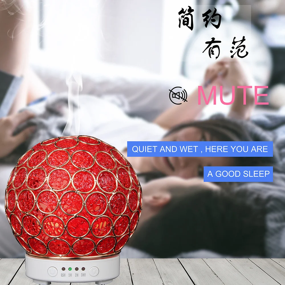 Aroma Diffuser Ultrasonic Humidifier Aromatherapy Machines Red Iron Art Hydrangea 120ml 4 Timer Difusor 7 Color Changing | Бытовая