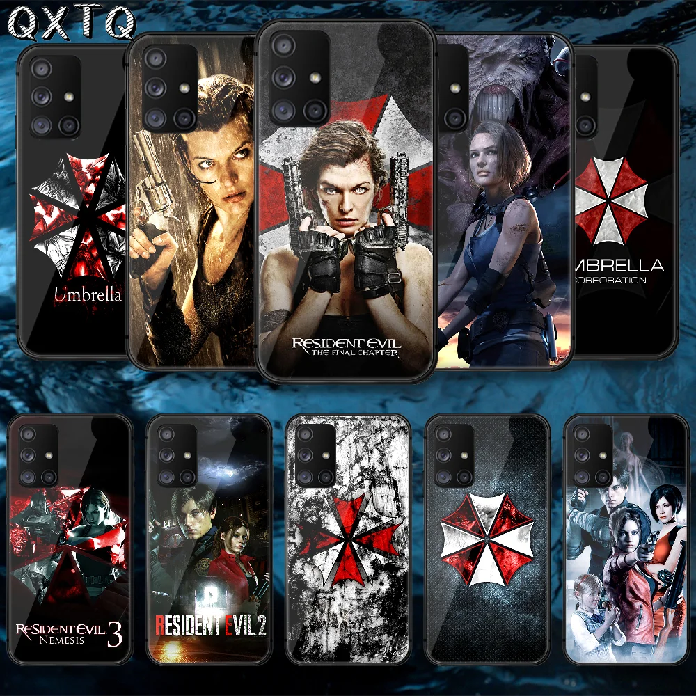 

QXTQ Resident TV Evils Tempered Glass Phone Case Bag Cover For Samsung Galaxy A 10 12 20E 21 30 32 50 40 51 52 70 71 72 Cover