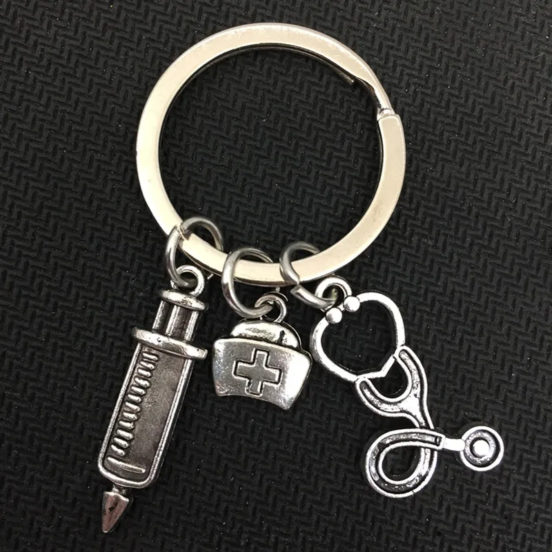 Новый креативный медицинский брелок для медсестры шприц ключей стетоскоп милый