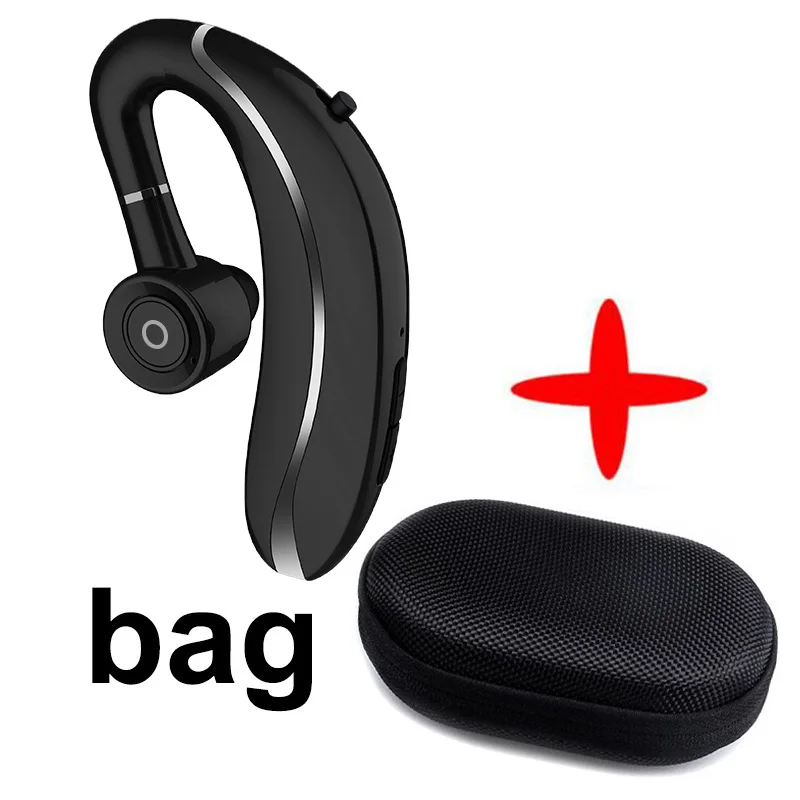Black with bag Новинка, Q10, беспроводные наушники, вкладыши, ушные крючки, Bluetooth 5,0, наушники, 100 мА/ч, одиночные, Handfree, с микрофоном, для вождения, спорта, PK V9 - Цвет: Black with bag