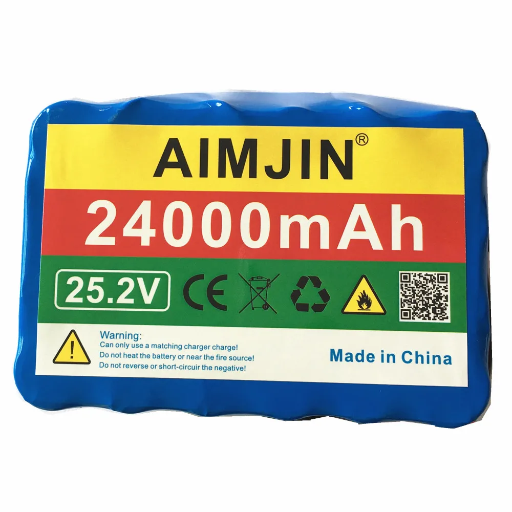 

Литиевый аккумулятор 6S, 24 В, 24 Ач, 18650, 4P, 25,2 в, 24000 мАч, запасной аккумулятор для электровелосипеда, мопеда, литий-ионный аккумулятор + зарядное ...