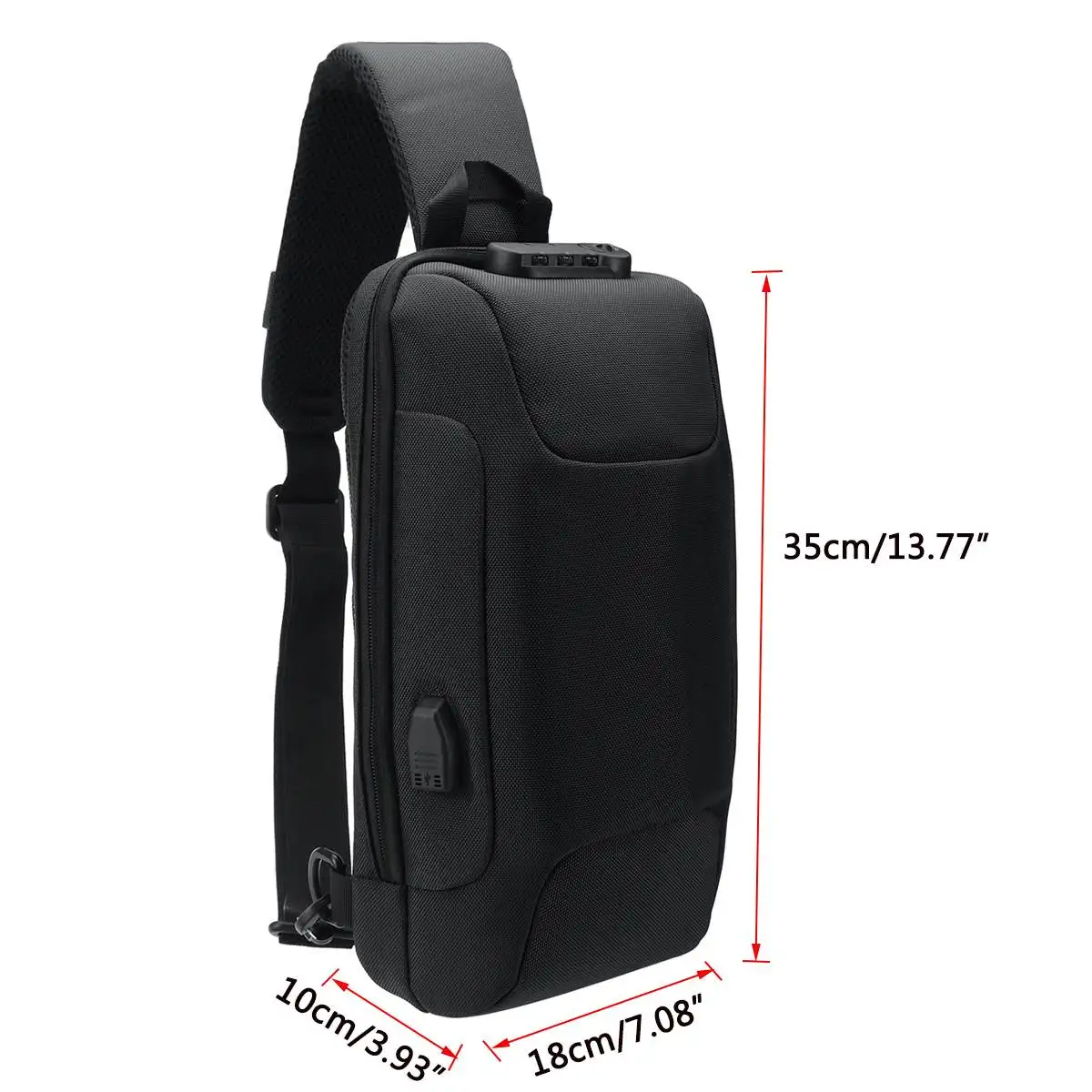 

Men Business Chest Bag travel Shoulder Bag sports Motorcycle bag Anti-theft Crossbody Bags USB Charging School Messenger Bag
