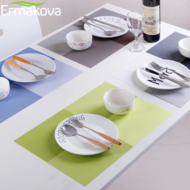 ERMAKOVA Placemats Table Mats Non-Slip Washable Place Mat Heat Resistant Tablemat Dining Disc Bowl Pad Coaster | Дом и сад