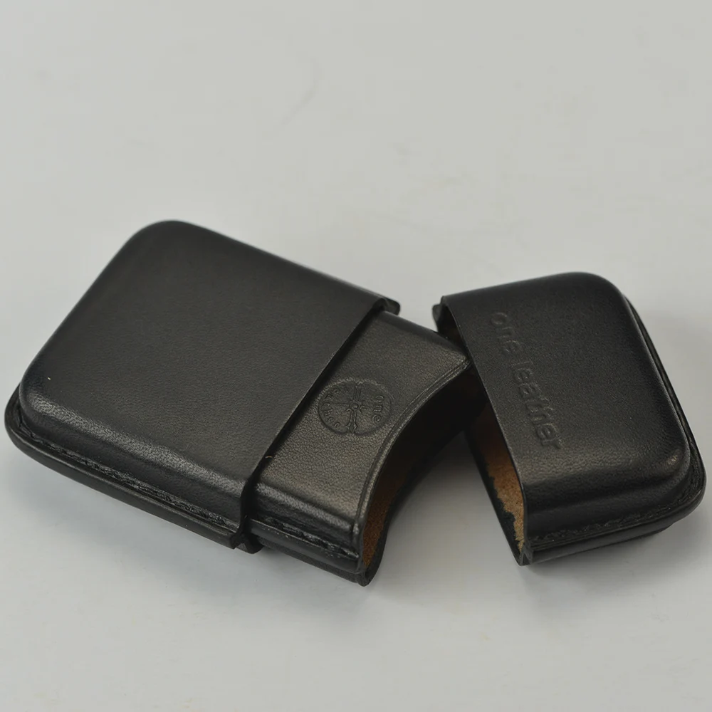 Black Одна кожаная коробка для сигарет, Мужской подарочный чехол для сигарет, мужские подарки, чехол для сигарет, чехол для табака, кожаный чехол для овощей - Цвет: Black