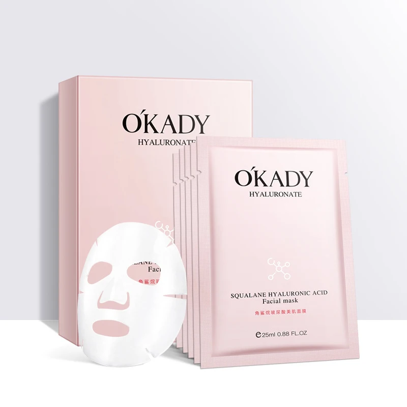 

10PCS OKADY Masks Squalane Hyaluronic Acid American Muscle Hydrating Mask Moisturizing Water Mask TSLM1