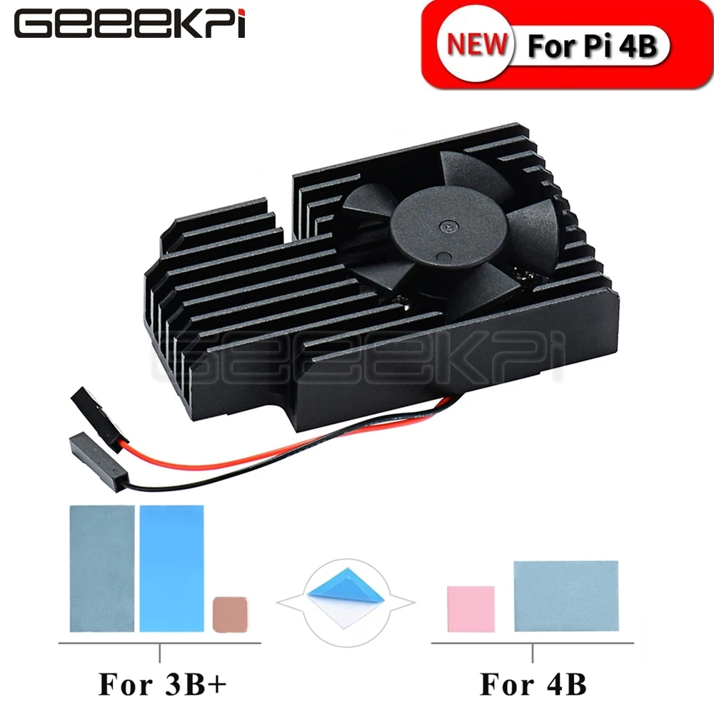 GeeekPi ЧПУ Экстремальный Вентилятор охлаждения радиатора комплект для Raspberry Pi 4B/3B+/3B Plus, не костюм 3B доска