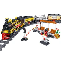 city high speed railway rail transit building block technical electric train kits brick toys for kids birthday gifts