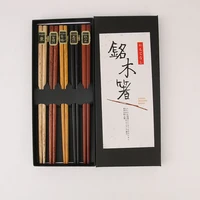 5 pairs natural wood chopsticks gift set classic design reusable chopsticks dishwasher safe