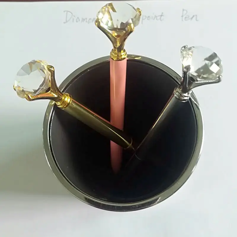 Металлический шариковый мини карандаш с алмазным кристаллом цветной 1 мм