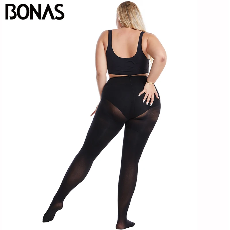 BONAS Весна 60D колготки XXXL эластичные женские сексуальные Экстра Размер черные