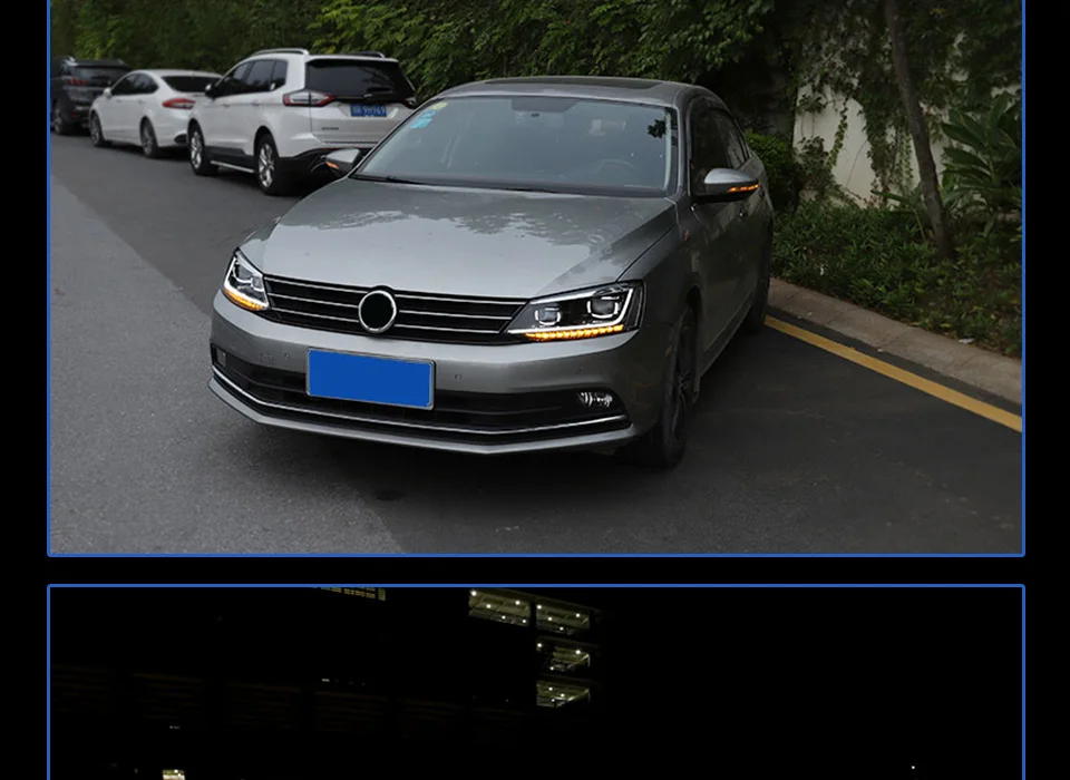 Фары для VW Jetta 2011- Mk6 DRL дневные ходовые огни головная лампа светодиодный Биксеноновая лампа Противотуманные фары тюнинг автомобильные аксессуары