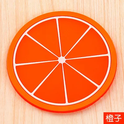 Горячая Coaster фрукты Форма силиконовая подставка под кружку скольжения