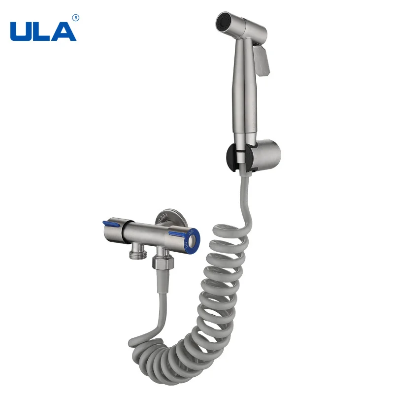 

ULA Portable Bidet Sprayer Stainless Steel Toilet Faucet Bidet Bathroom Shattaf Valve Jet Set hygienic shower for ass G1/2