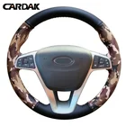 Чехол рулевого колеса автомобиля ручной работы из искусственной кожи для Lada Vesta SW 2015 2016 2017 2018 2019 Xray 2016 2017 2018