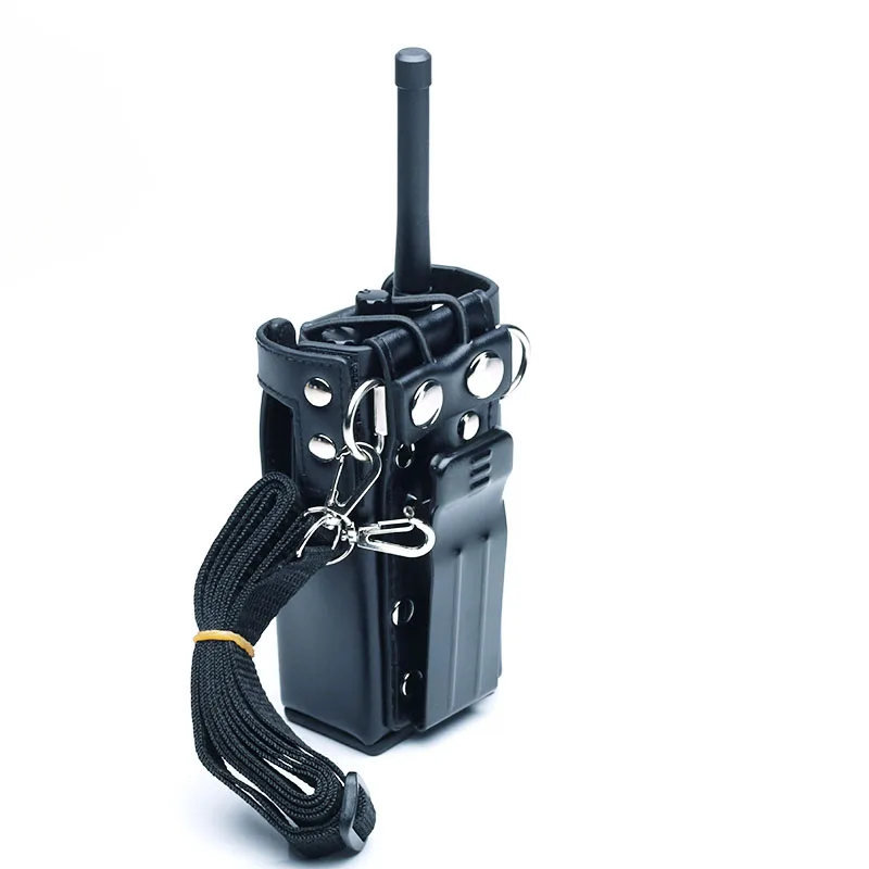 OPPXUN For Motorola Radio GP328 Leather Carrying Case Bag Holder With Belt Strap GP340 GP360 GP380 Walkie Talkie Carrying Case