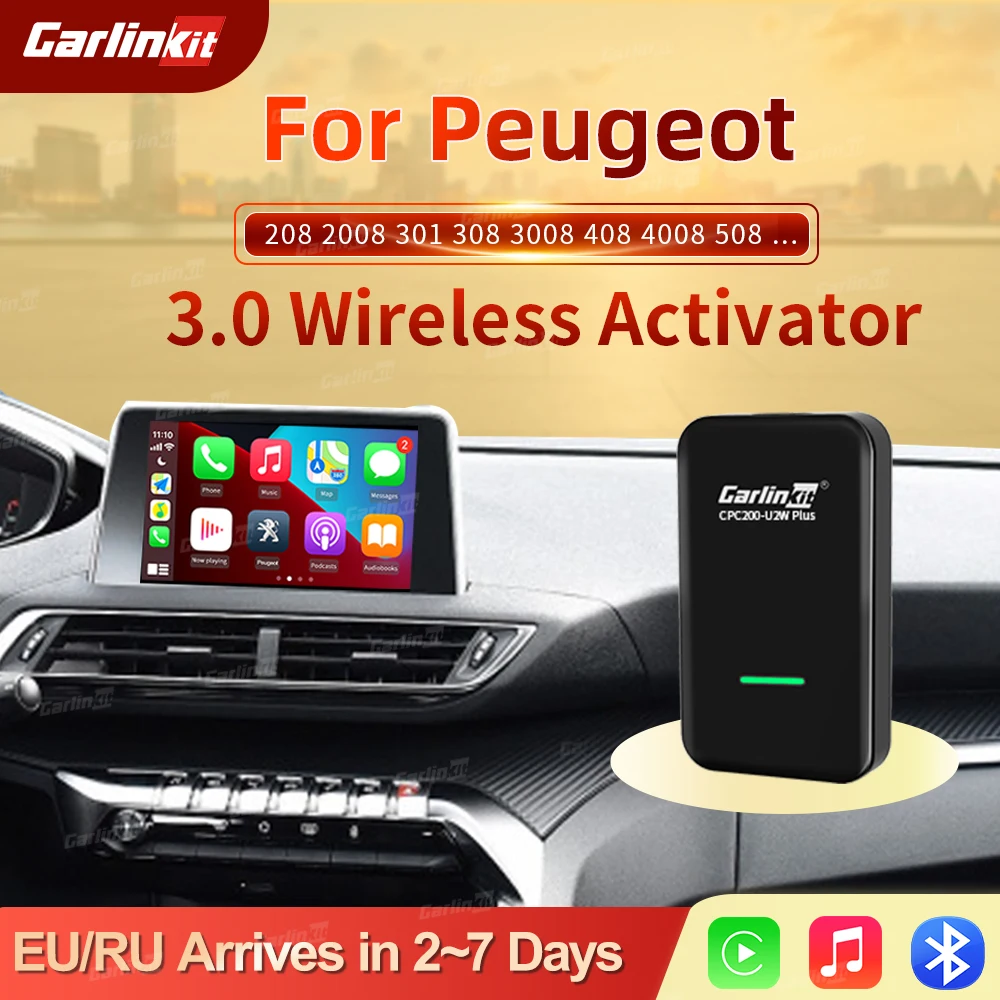 Carlinkit 3.0 Wireless Carplay Adapter For Peugeot 208 2008 301 308 3008 408 4008 508 5008 Expert Partner Tepee Traveller Rifter