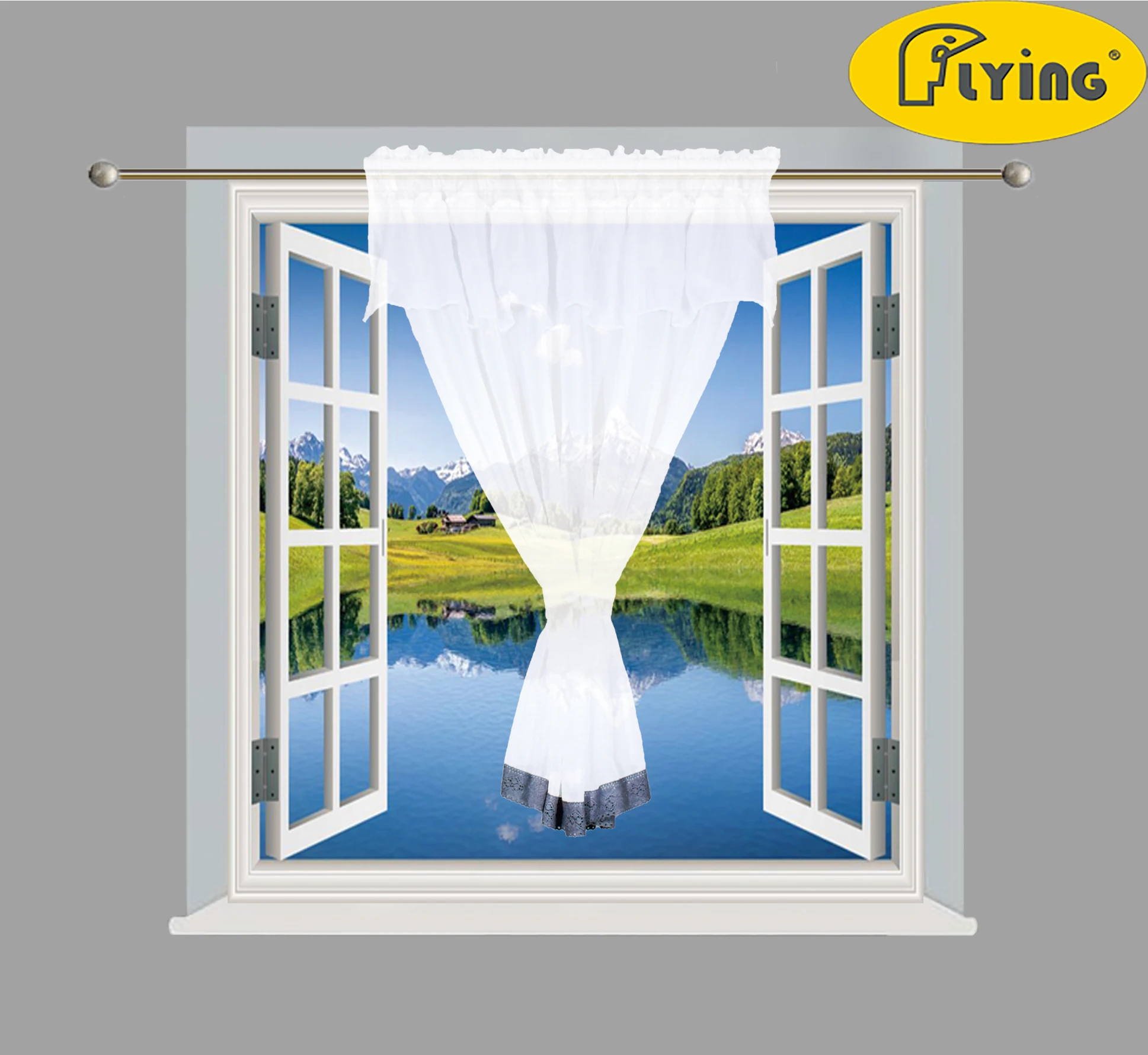 

Flying Modern Short Window Kitchen Tulle Voile Curtain for Living Room Divider Home Transparent Sheer Curtain Window Voile