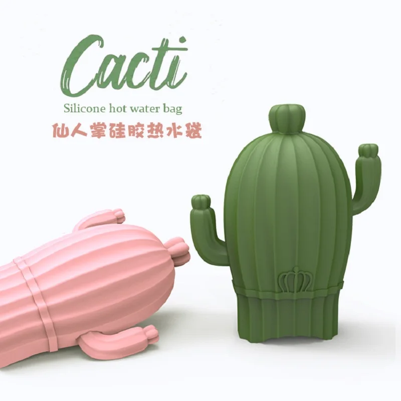 

Winter Silica Gel Portable Injection Warm Hand Hot Water Bag Cute Small Cactus