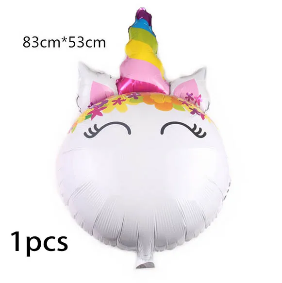 1pcs unicorn head 1 шт. 100*97 см Розовый пони 3D Маленькая Лошадь Единорог шары с днем рождения Единорог вечерние гелиевый воздушный шар покрытый фольгой дети животные игрушки Globos - Цвет: 1pcs unicorn head