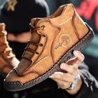 Мужские зимние ботинки из натуральной кожи, с мехом, водонепроницаемые