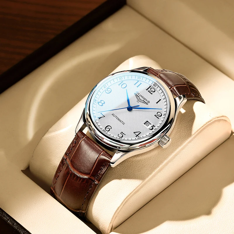 

Швейцарские часы, новинка 2021, мужские механические часы master, мужские часы, брендовые водонепроницаемые тонкие трендовые часы для пар с кожа...