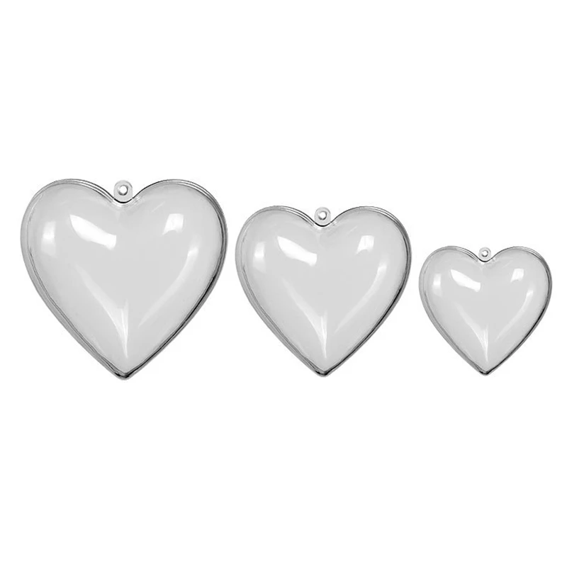 

20PCS Heart Shape Balls Plastic Transparent Xmas Decor 2021 DIY Home