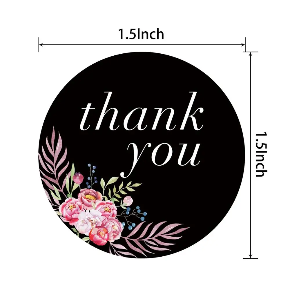 Methdic 1.5 inch round thank you stickers seal labels roll 500pcs/roll waterproof label | Канцтовары для офиса и дома