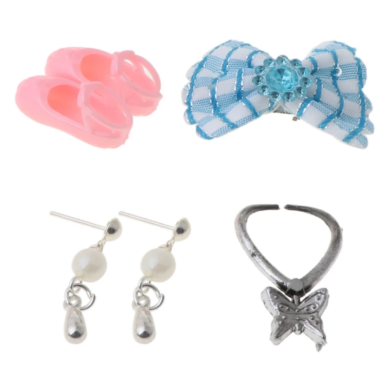 

Doll Pearl Necklace Earring Doll Accessories For BIyth Baby