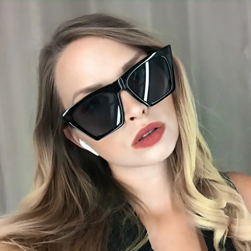 Винтажные темные черные квадратные очки персонализированные красочные женские