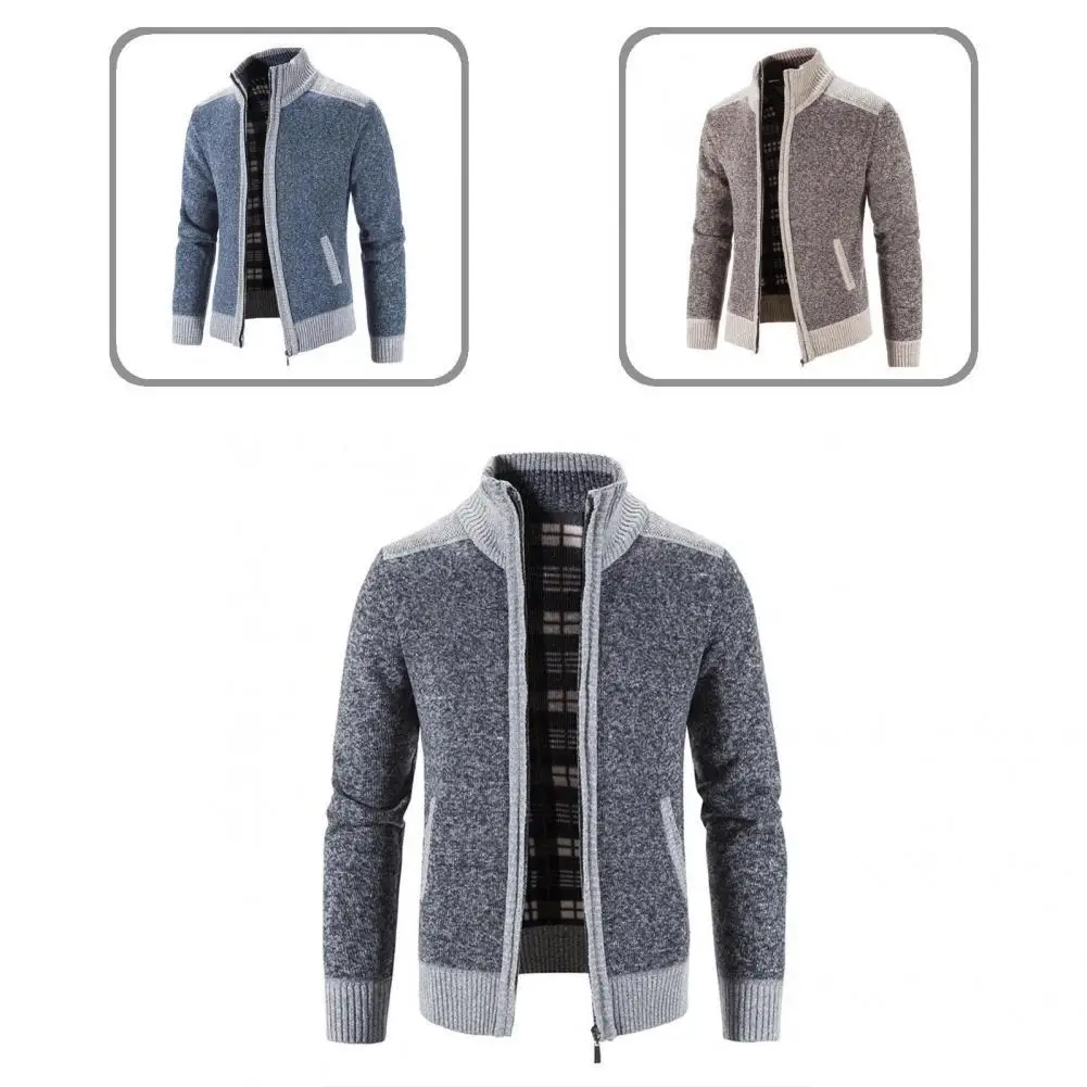 

Men Cardigan Cool Slim Knitwear Short Coat Thicken Long Sleeve Men Sweater