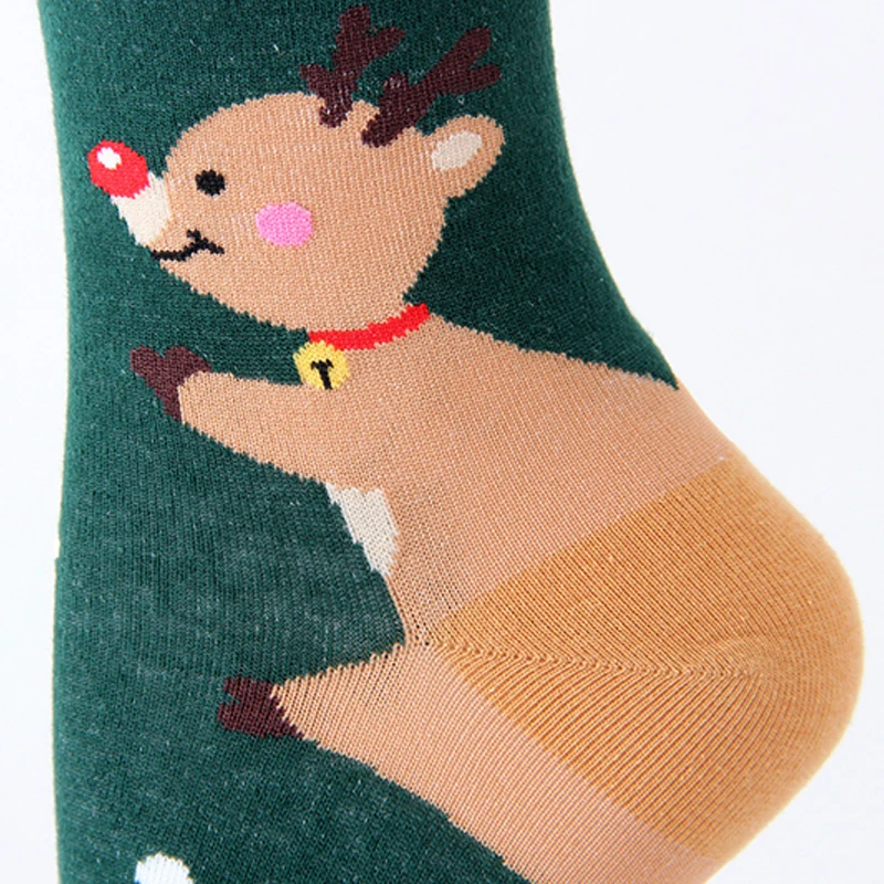 Cotton Socks Cute Funny Women Sock Colorful Cartoon Kawaii Santa Elk Socks Christmas Gift For Girls Cute funny design#F