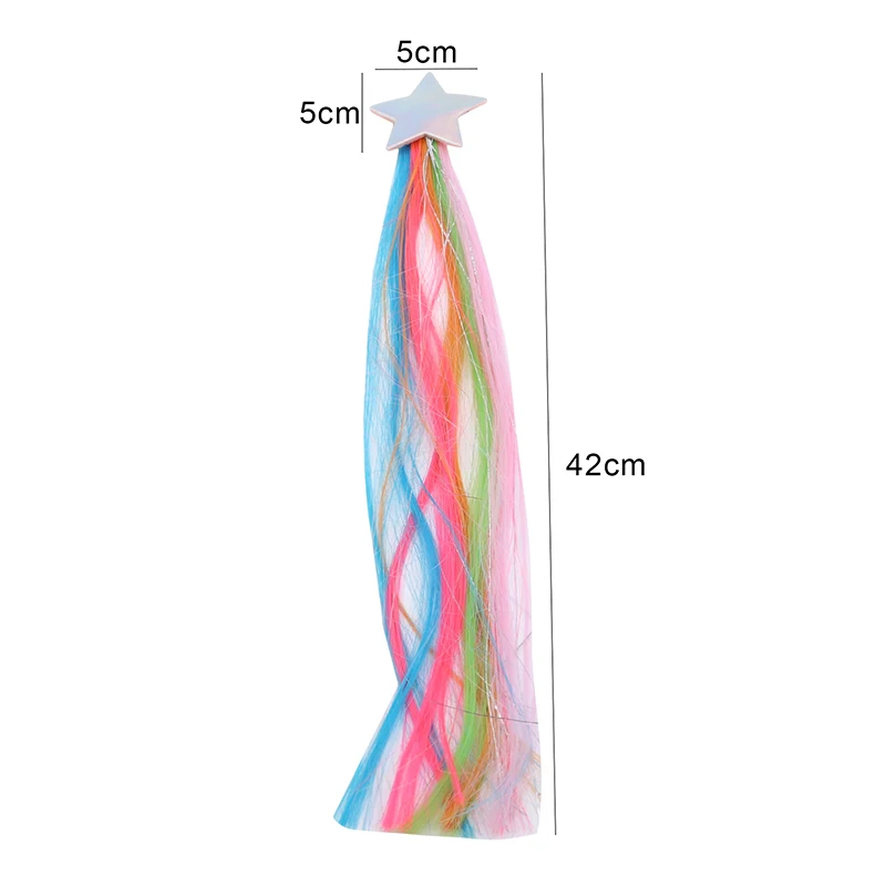 

Sparkling Laser Hair Wig Clips Girls Butterfl Star Kids Hair Extension Pins Party Dance Headdress Ponytail Accessories