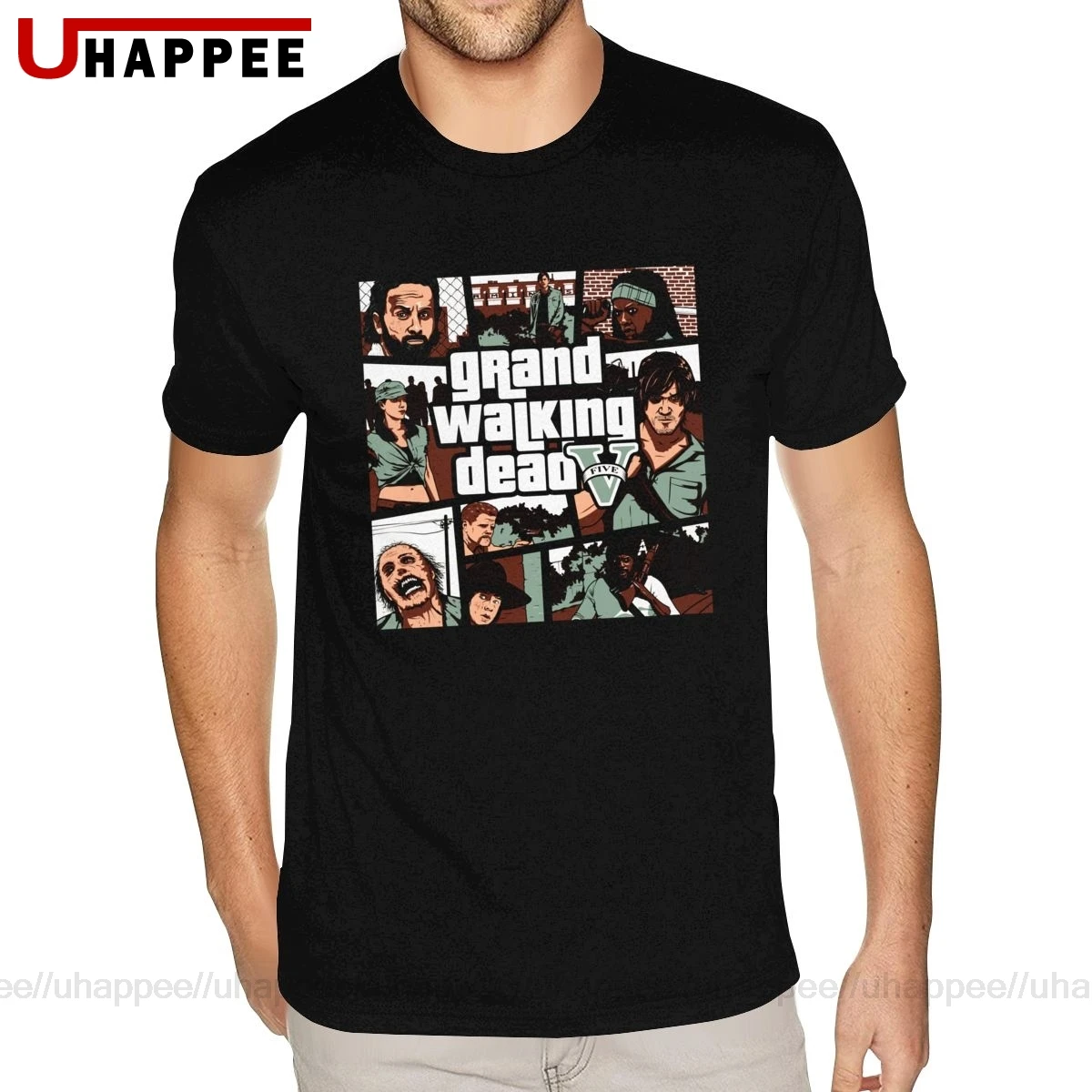 Дешевые Заказные Grand Walking Dead футболки мужские графические пользовательские с