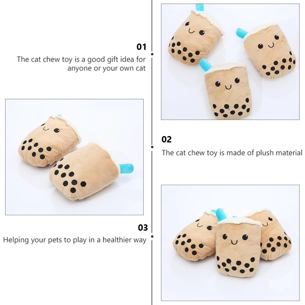 

Adorable Plush Cat Chew Creative Kitten Teething Pet Plaything