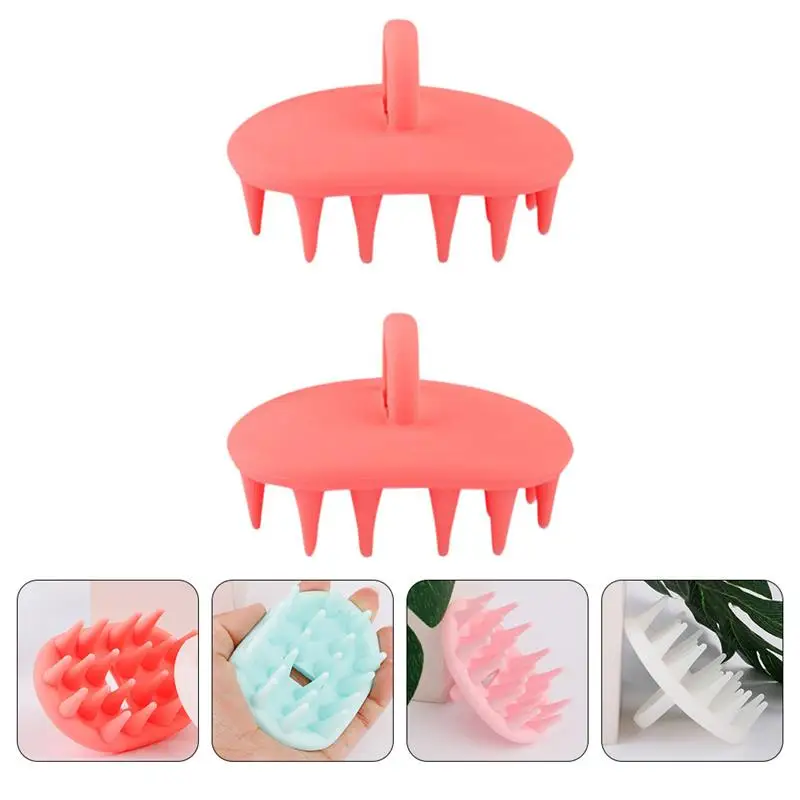 

2pcs Silicone Shower Scalp Massager Hair Cleansing Brush Shampoo Brush Scalp Massage Brush