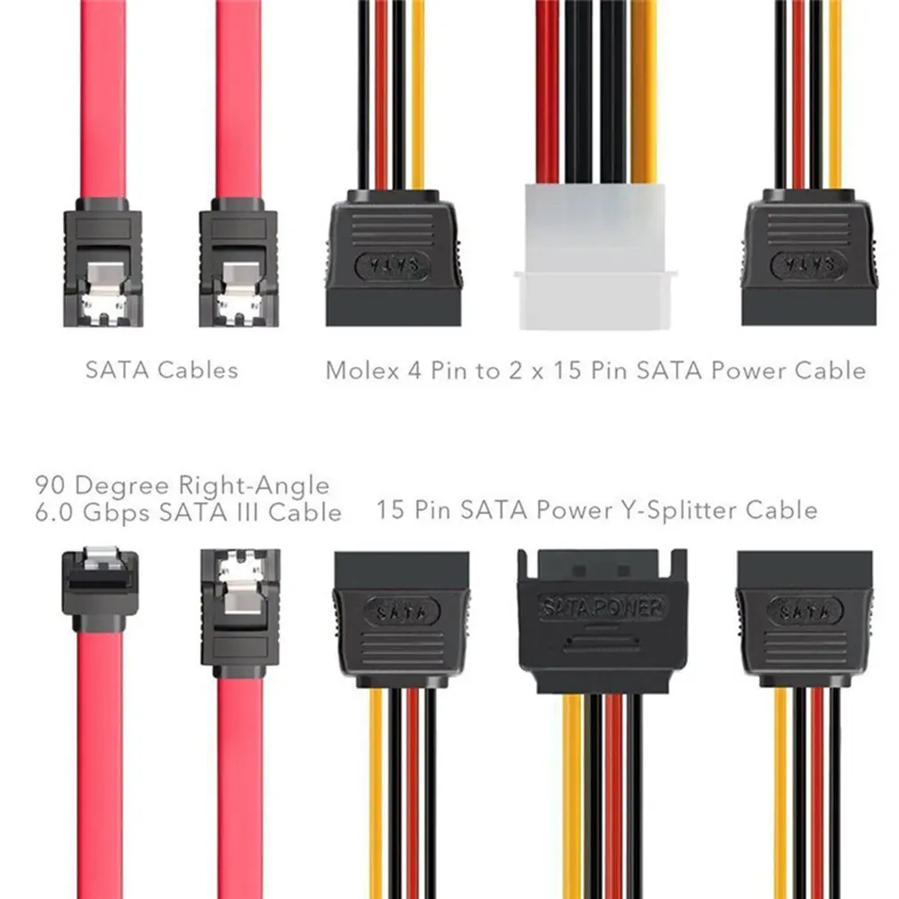 

2X 2.5 Inch SSD To 3.5 Inch Internal Hard Disk Drive Mounting Kit Bracket With SATA Data Cables And Power Cables