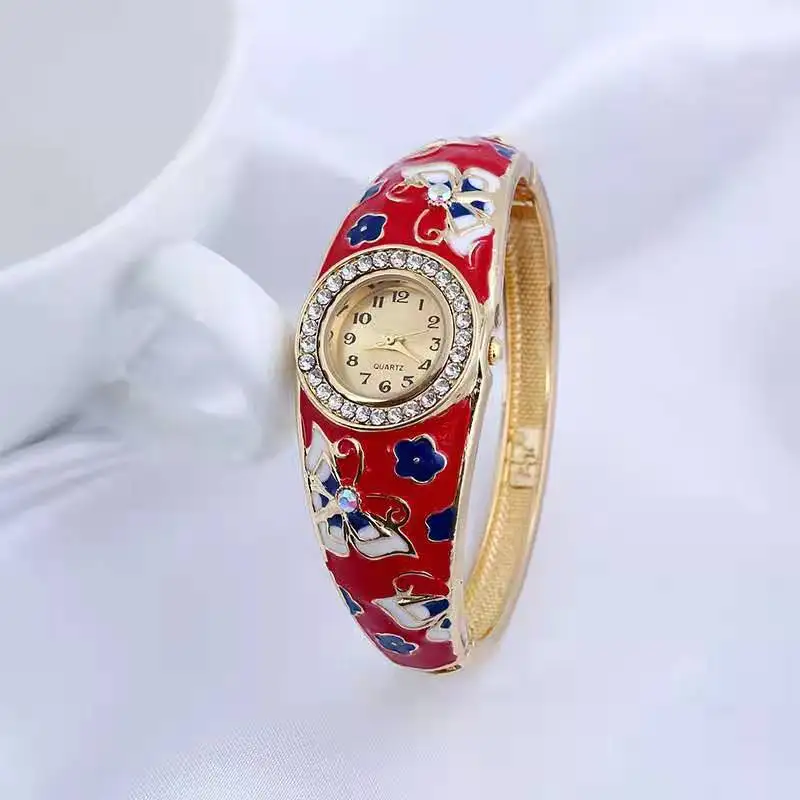 Эмаль перегородчатого цвета 18 К дворцовые Винтажные Украшения Простой браслет в