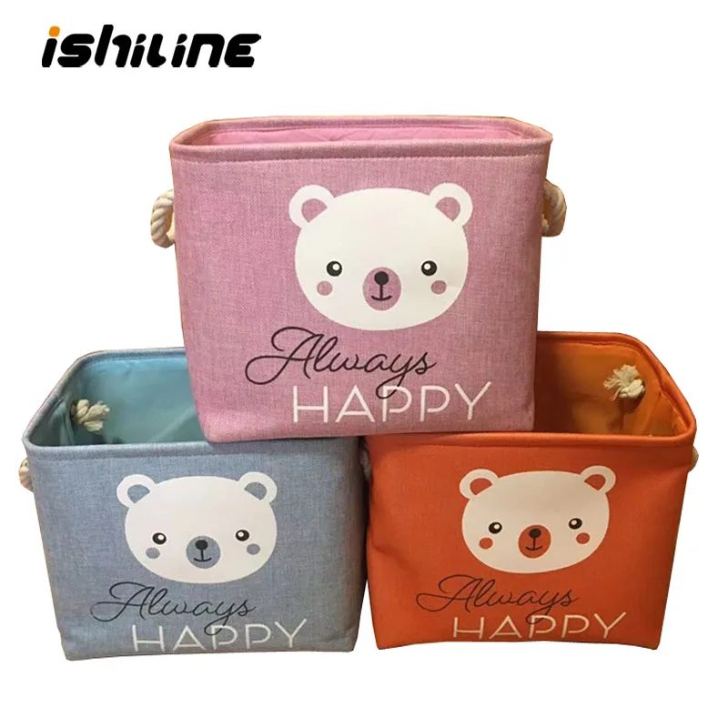Мультяшная тканевая корзина для хранения утолщенная детская игрушка органайзер