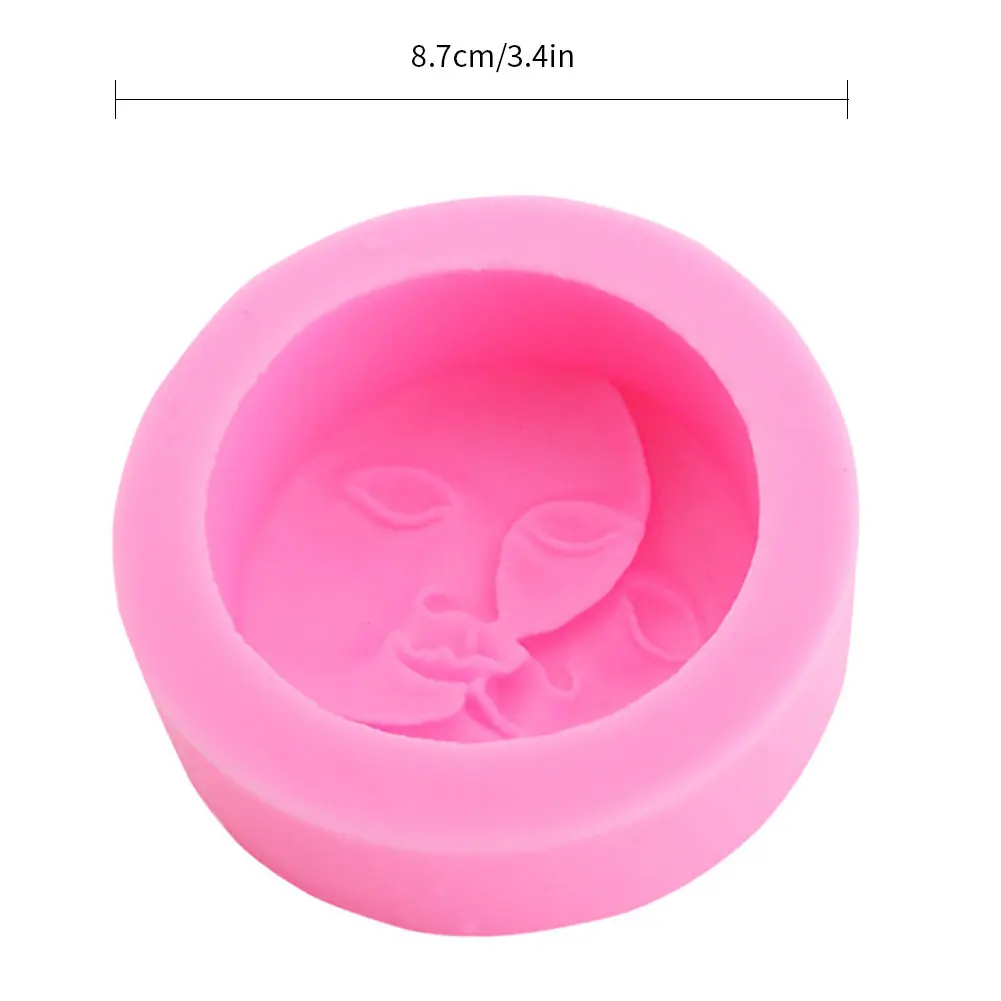 

Sun And Moon Face Soft Silicone Mold Keychain Mold DIY Silicone Baking Molds Candle Mold Soap Making Cake Mold Decorations