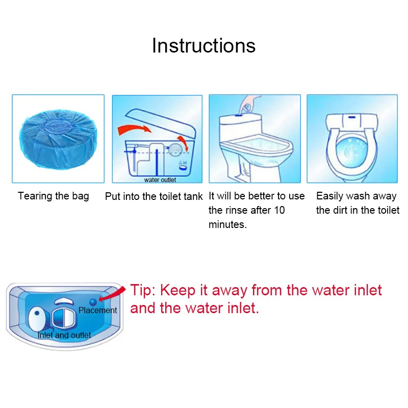 

Toilet Cleaner Ball Powerful Automatic Flush Toilet Bowl Deodorizer For Bathroom Cleaning NW