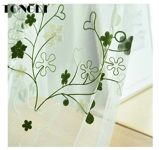 Элегантная прозрачная белая Тюлевая занавеска TONGDI с изображением оленя