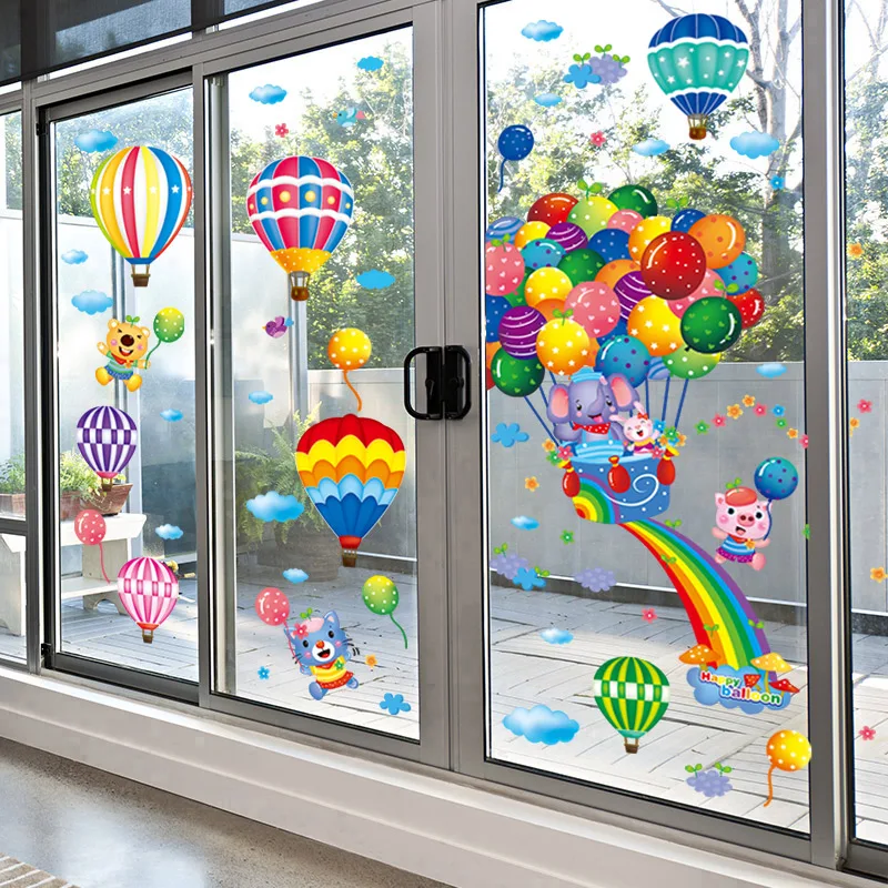 

[SHIJUEHEZI] Hot Air Balloons Wall Stickers Vinyl DIY Animal Pegatinas Mural Decals for Kids Rooms Baby Bedroom Home Decoration